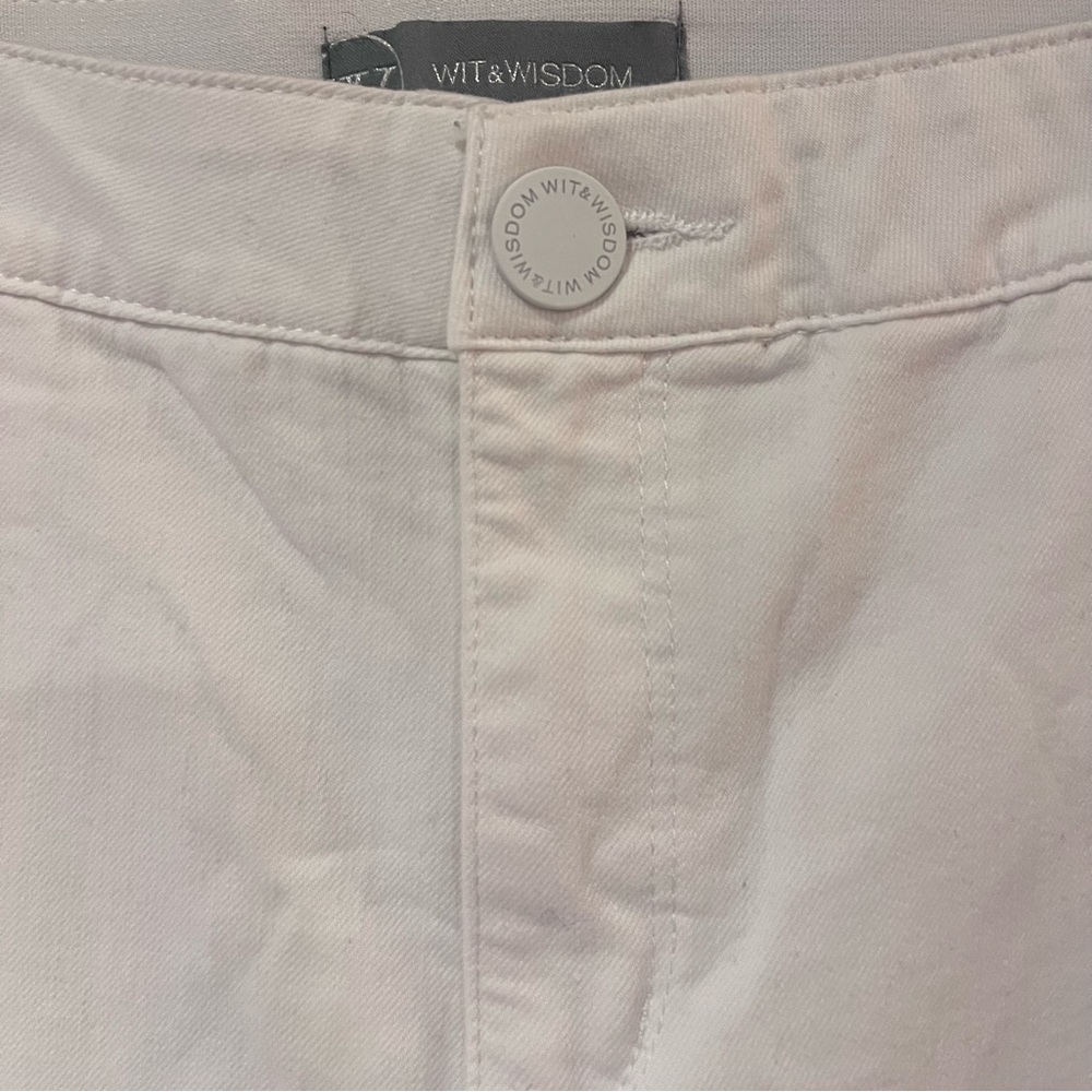 Wit & Wisdom 'Ab'Solution CoolMax High Waist Raw Hem Skinny Jeans White Size 18W - Picture 6 of 10